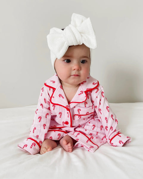 Organic Pointelle Lounge Set | Pink Candy Cane - PREORDER