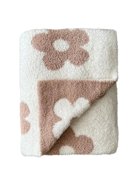 Daisy Plush Baby Blanket | Latte - PREORDER