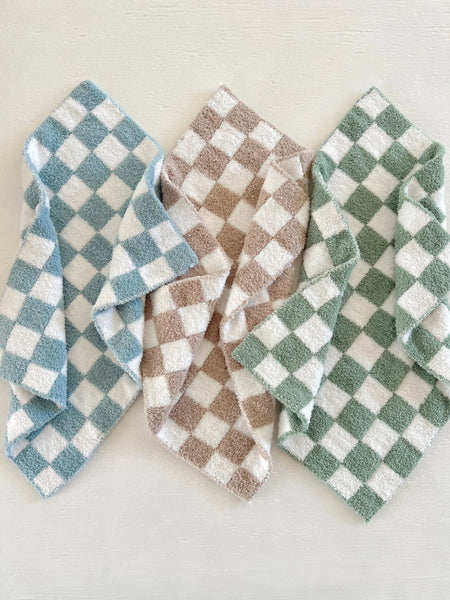 Phufy® Bliss Checkerboard Mini Blanket | Sage - PREORDER
