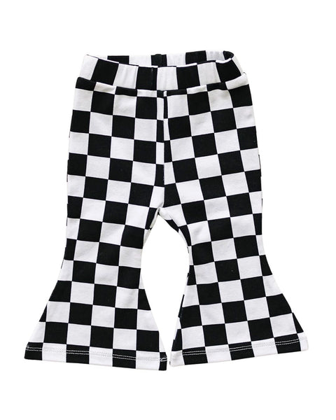 Checkered Flare Pants | Black - PREORDER