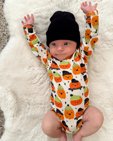 Long Sleeve Bodysuit | Pumpkin Buds - PREORDER