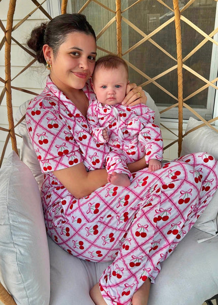 Bamboo Women's Pajamas | Cherry Bow - PREORDER