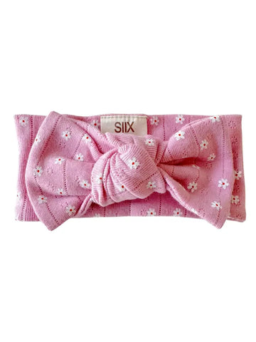 Organic Pointelle Bow | Pink Flower - PREORDER