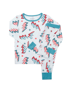 Bamboo Top & Pants Set | Checkered Bolts - PREORDER
