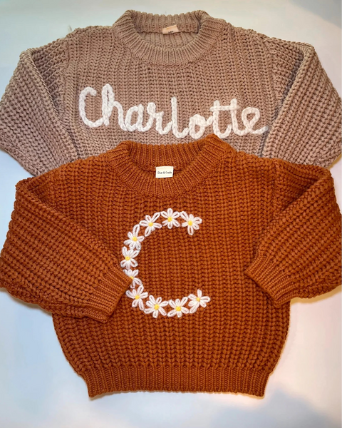 Yarn *CUSTOM* Name Chunky Knit Sweater | 11 Colors