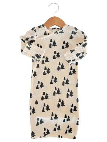 Waffle Gown | Forest Green Trees - PREORDER