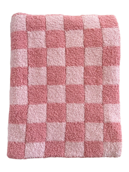 Phufy® Bliss Checkerboard Blanket | Strawberry/Carnation - PREORDER