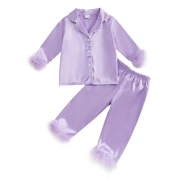 Solid Silk Fuzzy Pajamas (4 Colors) - PREORDER