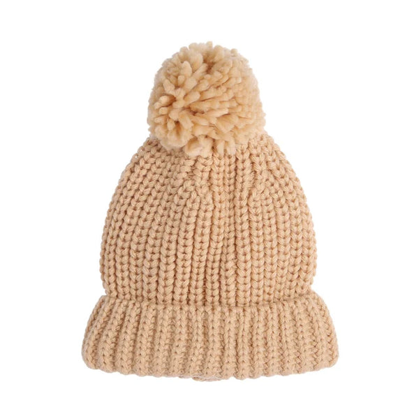 Solid Knit Pom Hats (6 Colors) - PREORDER