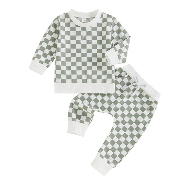 Casual Checkered Jogger Outfits (3 Colors) - PREORDER