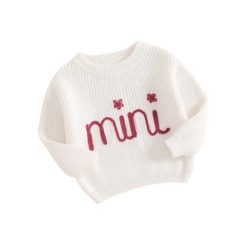 MAMA & MINI White Knit Sweaters - PREORDER