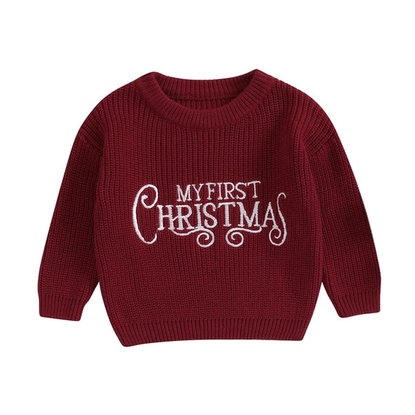 My First Christmas Knit Sweaters (4 Colors) - PREORDER