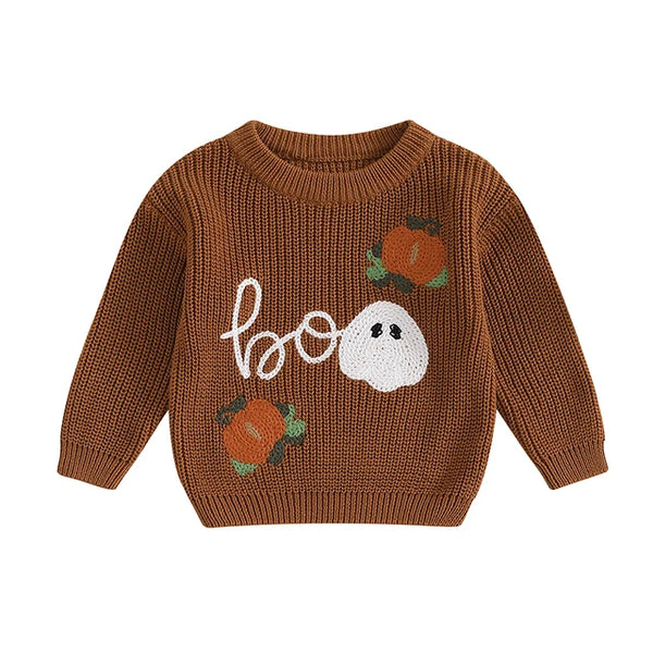 Ghosts & Pumpkins BOO Knit Sweaters (6 Colors) - PREORDER