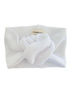 Waffle Turban Bow | Lucent White - PREORDER