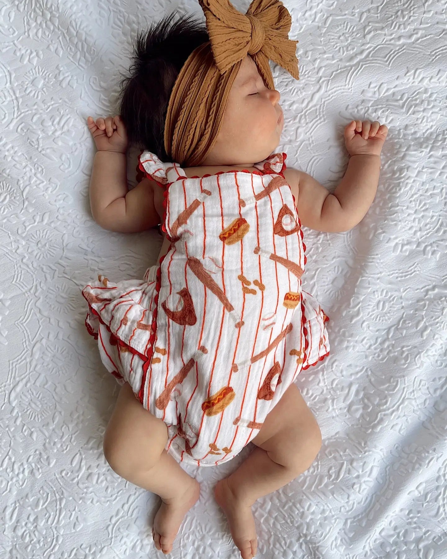 Ric-Rac Ruffle Sunsuit | Baseball Game - PREORDER