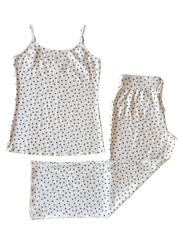 Organic Pointelle Women's Cami Lounge Set | Blue Flower - PREORDER