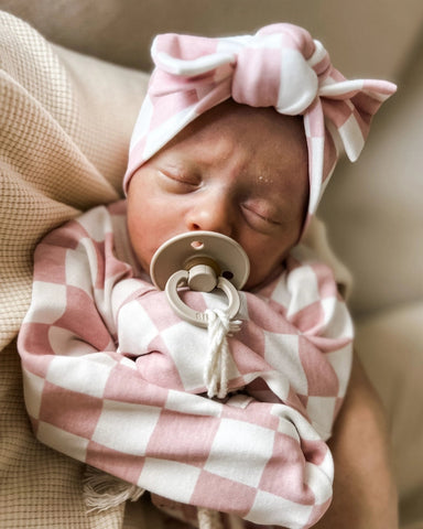 Big Knot Bow | Pink Checkerboard - PREORDER