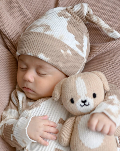 Waffle Knot Beanie | Almond Tie Dye - PREORDER