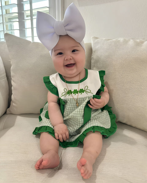 Smocked Ruffle Tank & Shorts Set | Green Gingham - PREORDER