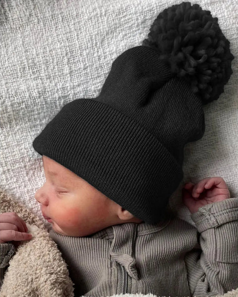Baby's First Hat | Black Pom - PREORDER