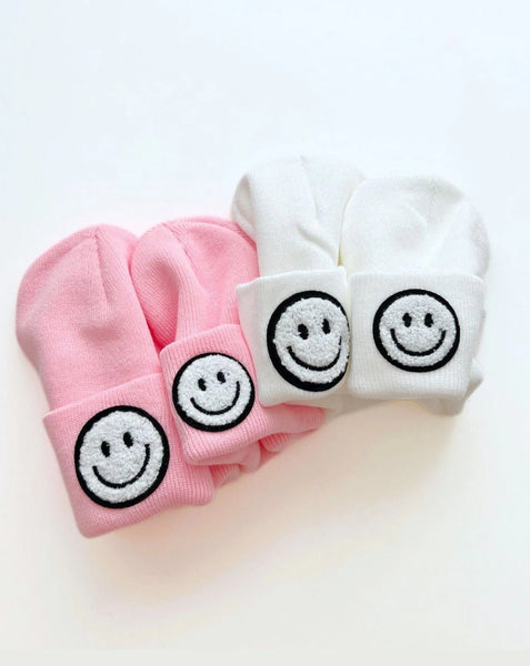 Smiley Beanie | Pink - PREORDER