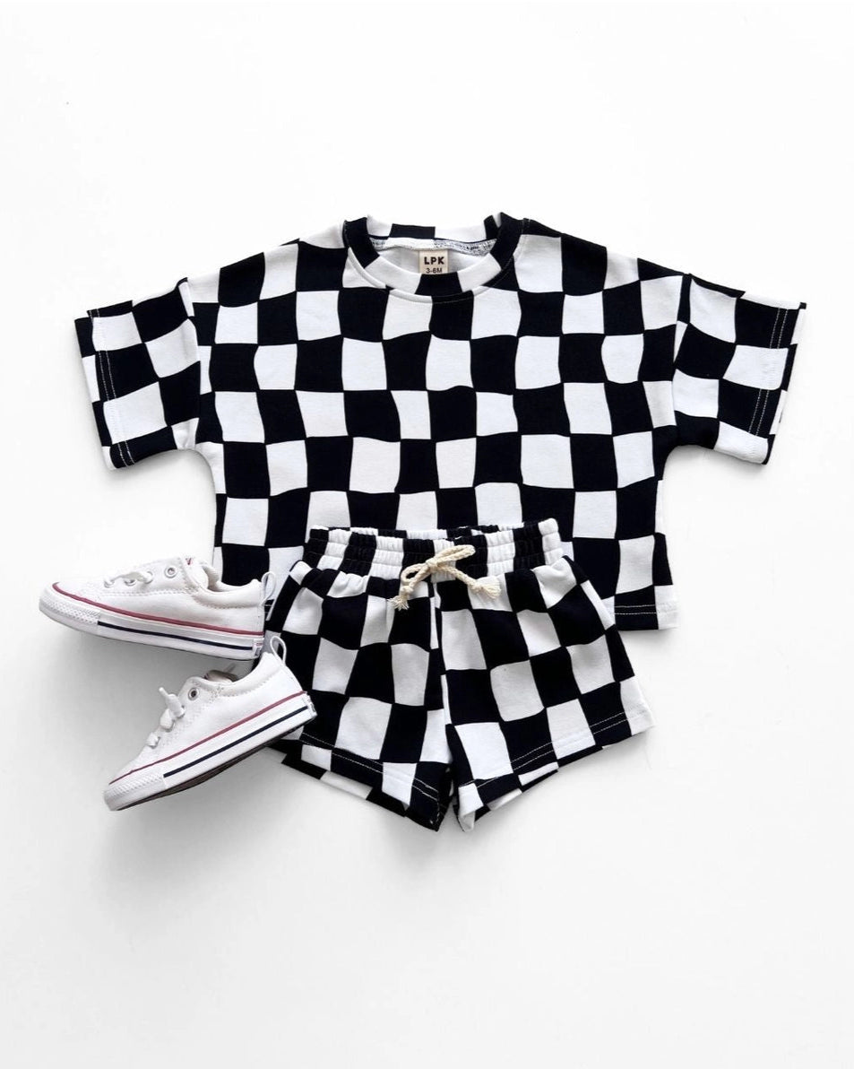 Top & Shorts Set | Wavy Checkered - PREORDER