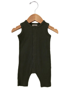 Waffle Tank Easy Romper | Forest - PREORDER