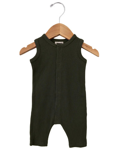 Waffle Tank Easy Romper | Forest - PREORDER
