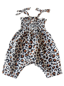 Smocked Ruffle Jumpsuit | Leopard - PREORDER