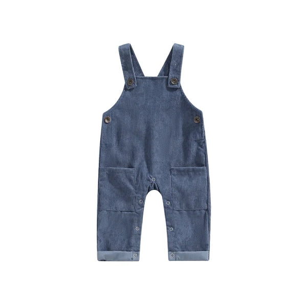 Little Man Solid Corduroy Pants Overalls (4 Colors) - PREORDER