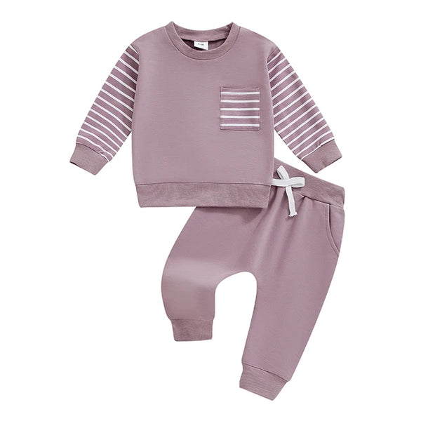 Solid Striped Jogger Outfits (4 Colors) - PREORDER