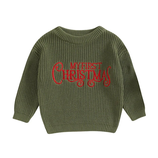 My First Christmas Knit Sweaters (4 Colors) - PREORDER