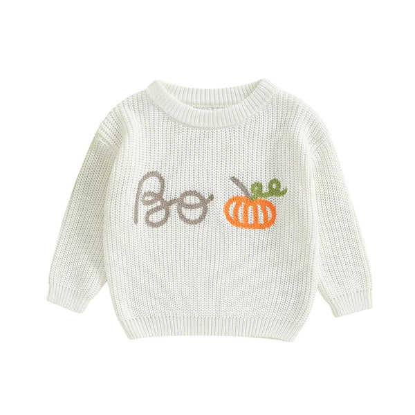 BOO Pumpkin Knit Sweaters (4 Colors) - PREORDER