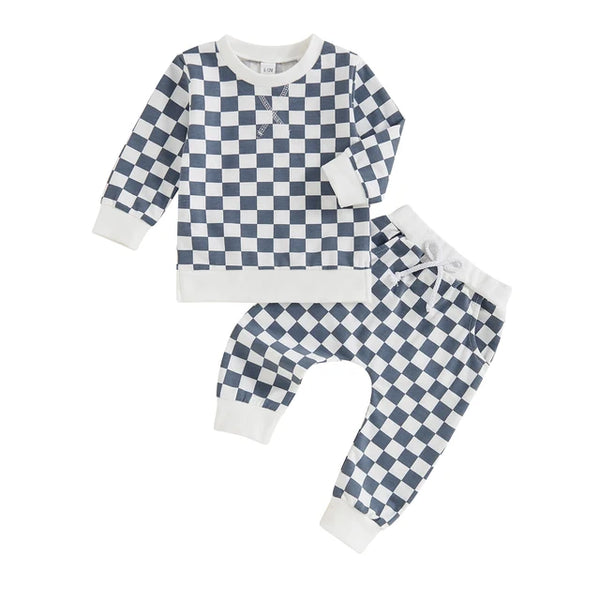 Casual Checkered Jogger Outfits (3 Colors) - PREORDER