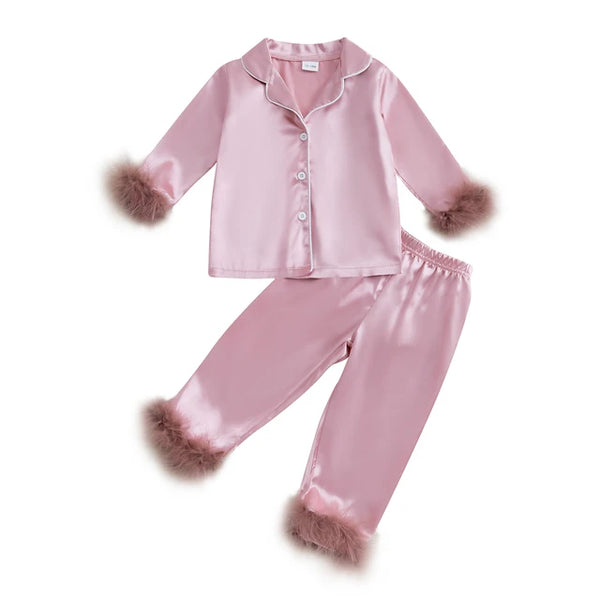 Solid Silk Fuzzy Pajamas (4 Colors) - PREORDER