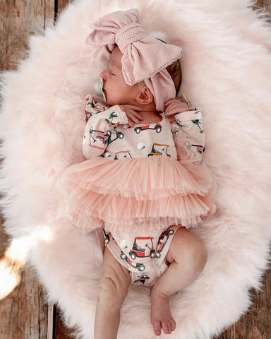 Tutu Long Sleeve Bodysuit | Pink Golf Cart - PREORDER