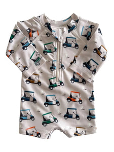 Sonny Rashguard Swimsuit | White Golf Cart - PREORDER