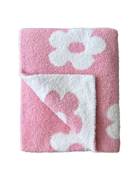 Daisy Plush Baby Blanket | Pink - PREORDER