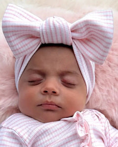 Ribbed Bow | Pink Stripes - PREORDER