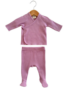 Waffle Kimono & Pant Set | Lavender - PREORDER