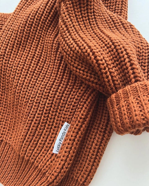 Chunky Knit Sweater |  Rust - PREORDER