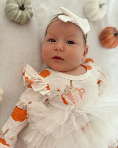 Tutu Long Sleeve Bodysuit | White Pumpkin Mug - PREORDER