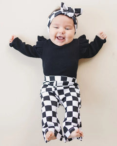 Checkered Flare Pants | Black - PREORDER