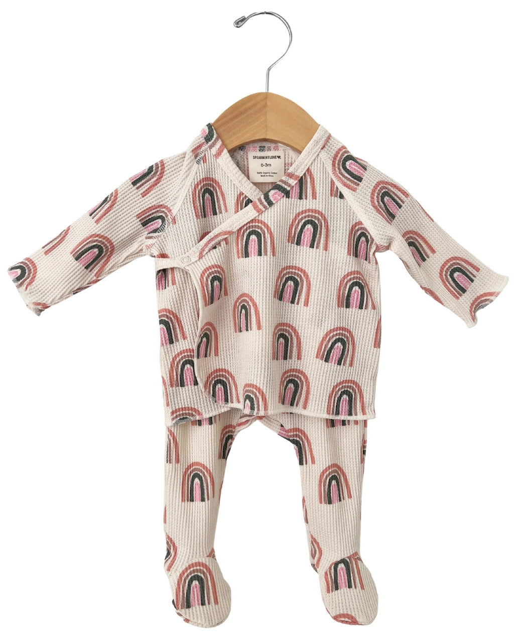 Waffle Kimono & Pant Set | Pink Rainbow - PREORDER