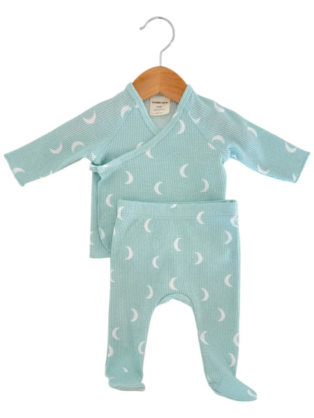 Waffle Kimono & Pant Set | Light Blue Moon - PREORDER