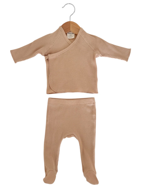 Waffle Kimono & Pant Set | Tan - PREORDER