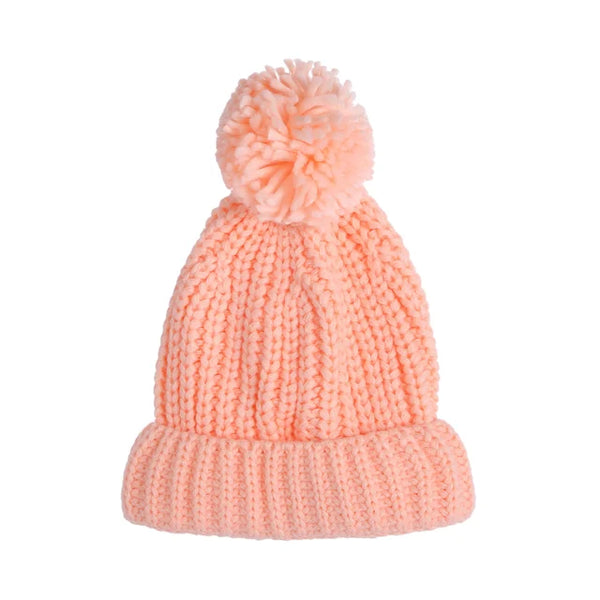 Solid Knit Pom Hats (6 Colors) - PREORDER