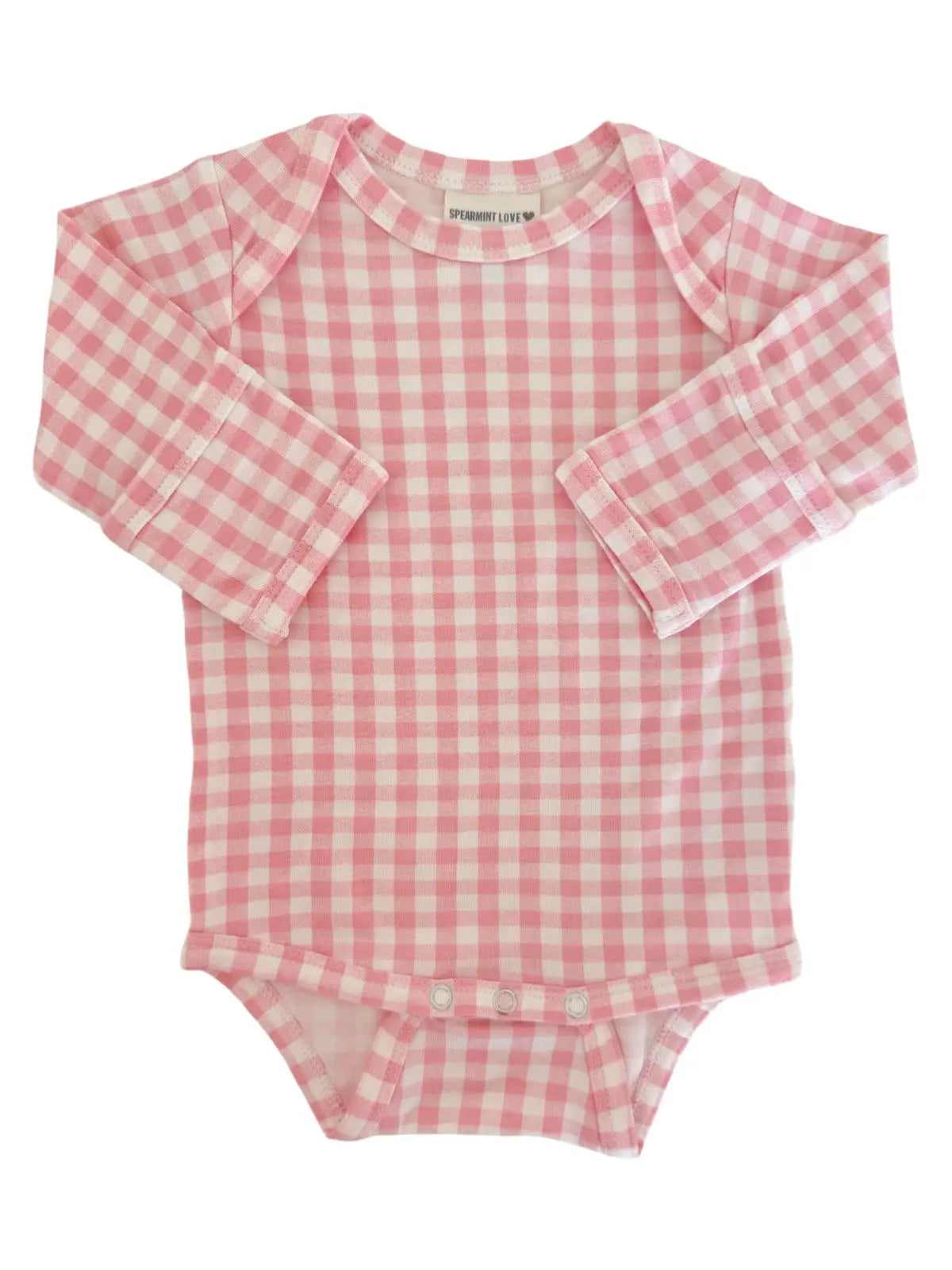 Long Sleeve Bodysuit | Pink Gingham - PREORDER