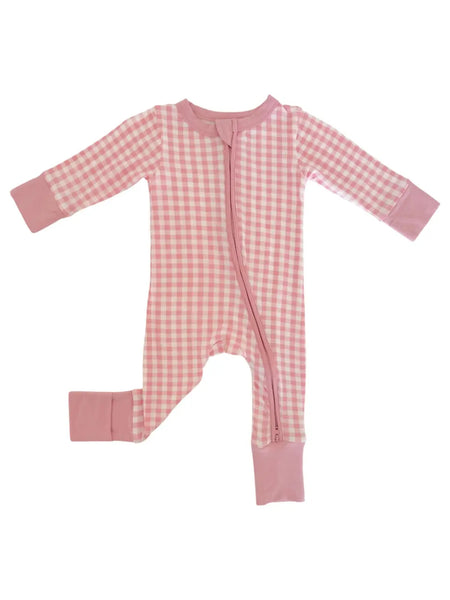 Zip Romper | Pink Gingham - PREORDER