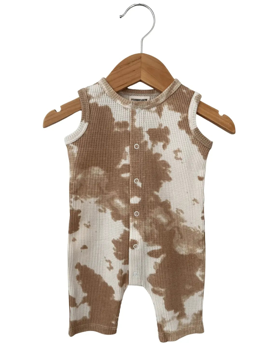 Waffle Tank Easy Romper | Almond Tie Dye - PREORDER